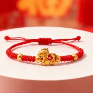 Zodiac Horse Lucky Braided Rope Adjustable Bracelet